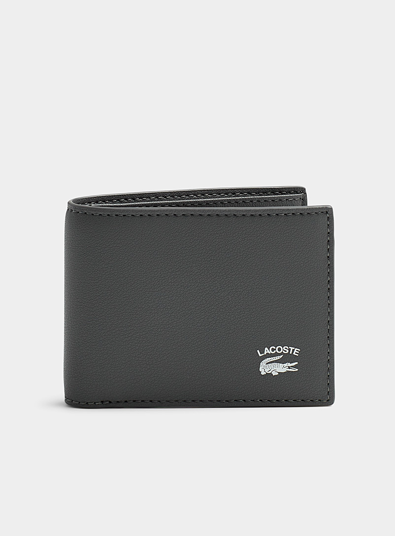 Lacoste Grey Steel-grey leather wallet for men