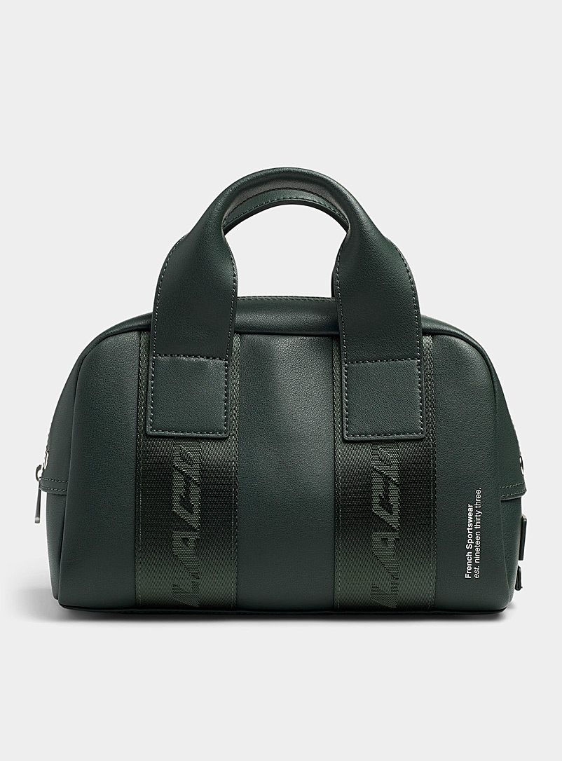 Lacoste Green Contrast-accent mini bowling bag for men