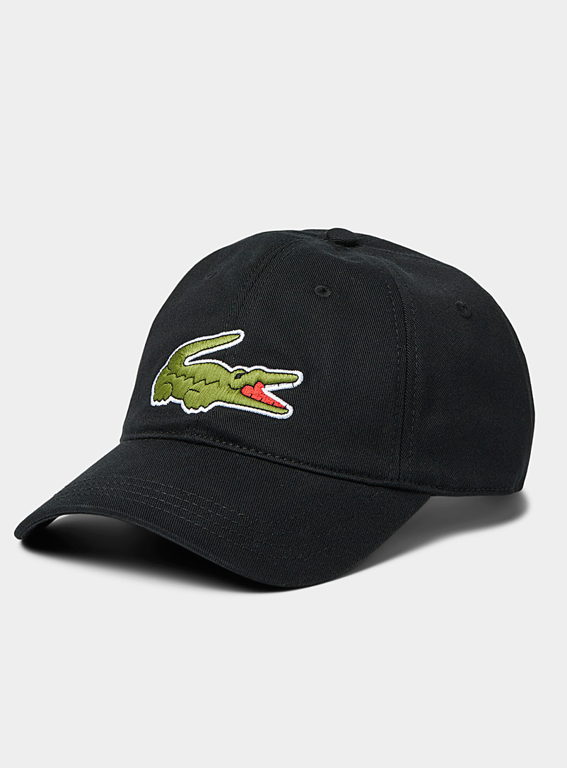 Lacoste Black Large croc cap for men