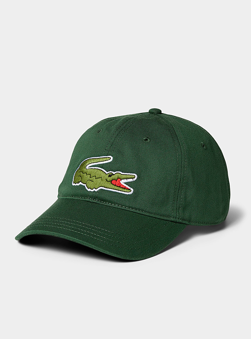 Lacoste Mossy Green Large croc cap for men