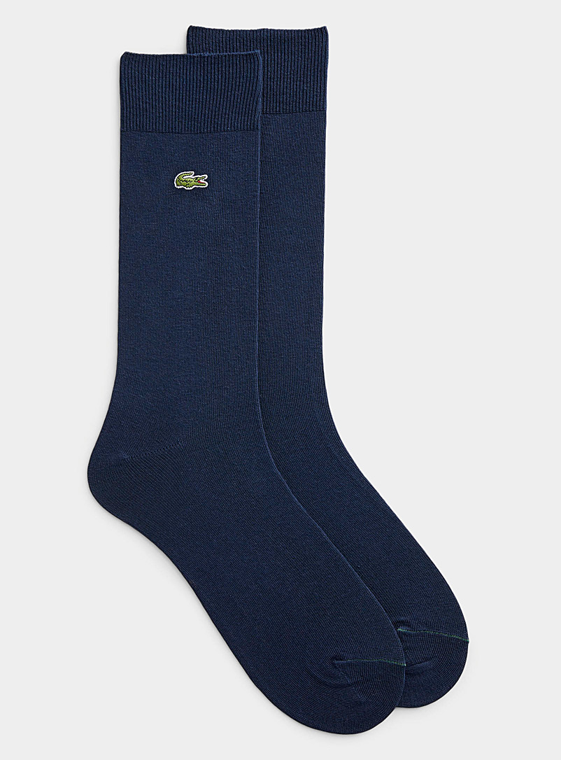 Lacoste Marine Blue Small croc logo sock for men