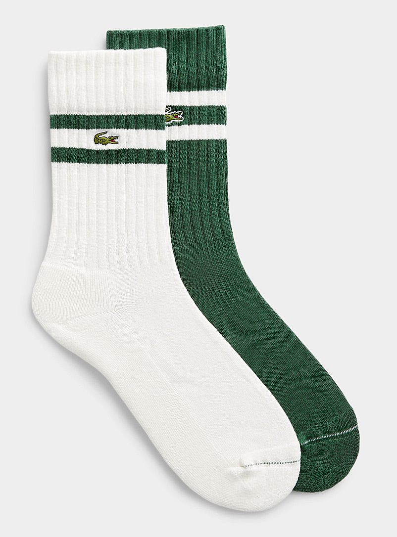 Lacoste White Croc logo tennis socks 2-pack for men