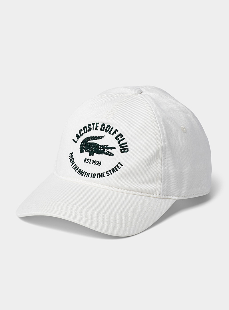 Lacoste White Croc golf club cap for men
