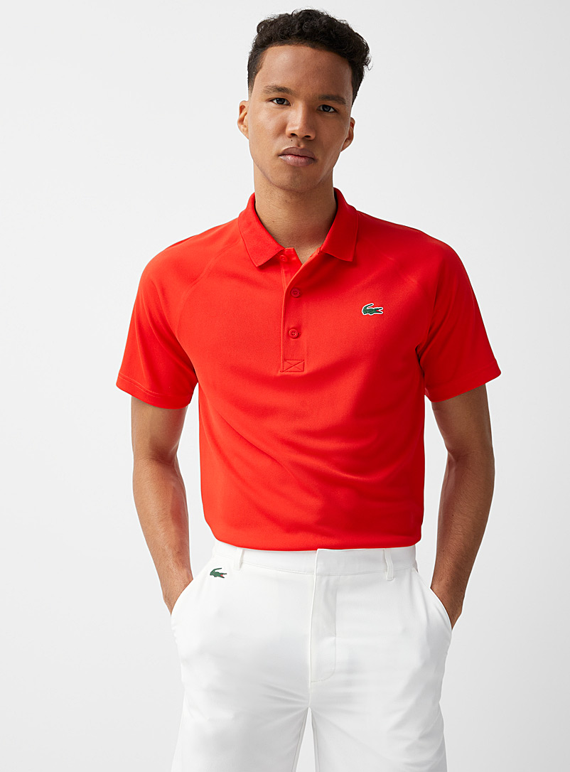 Lacoste Red Interlock piqué jersey golf polo for men
