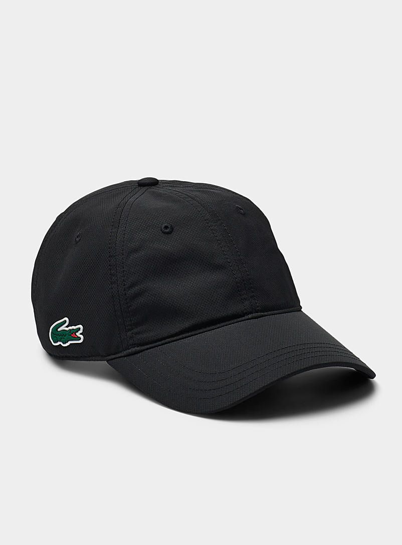 Lacoste Black Monochrome ripstop golf cap for men