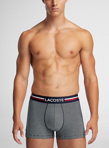 Lacoste Patterned Blue 3" retro striped-waist trunk Cotton for men