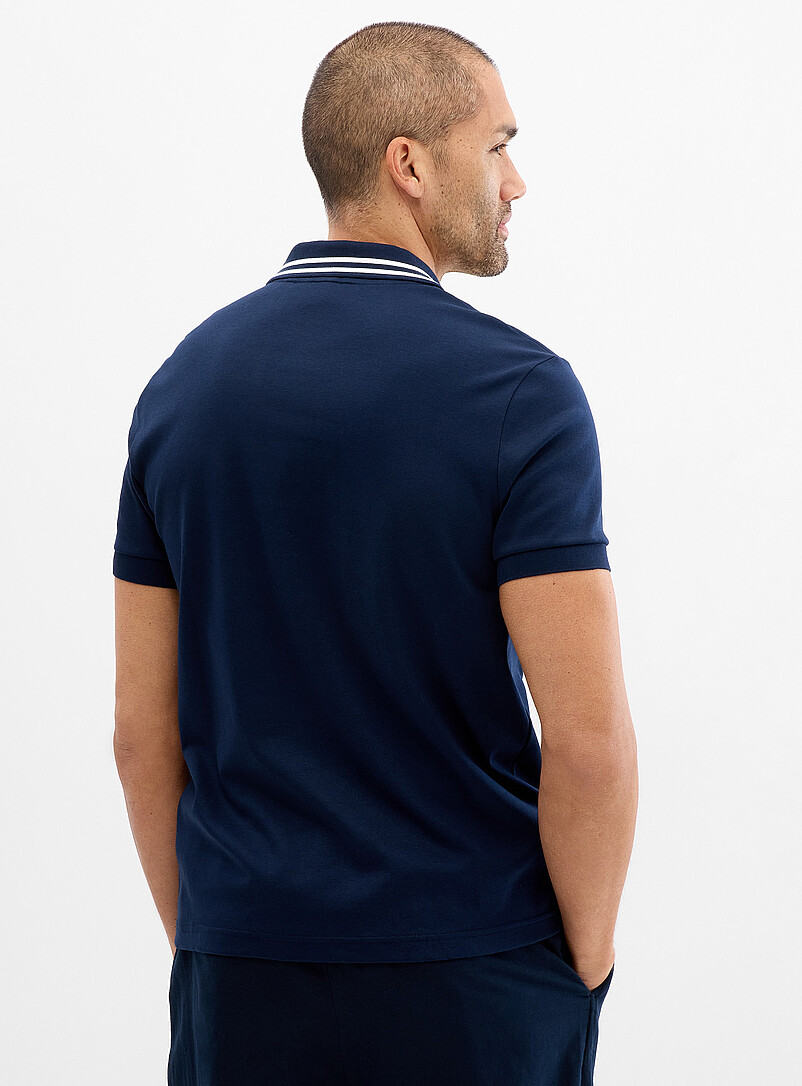 Lacoste: Le polo jersey col ray&eacute; exclusif <b>Coupe r&eacute;guli&egrave;re</b> Vert pour homme