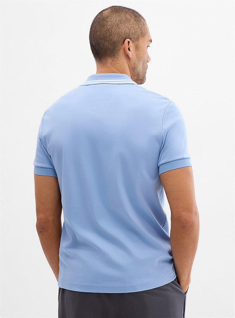 Lacoste Green Exclusive striped-collar jersey polo <b>Regular fit</b> for men