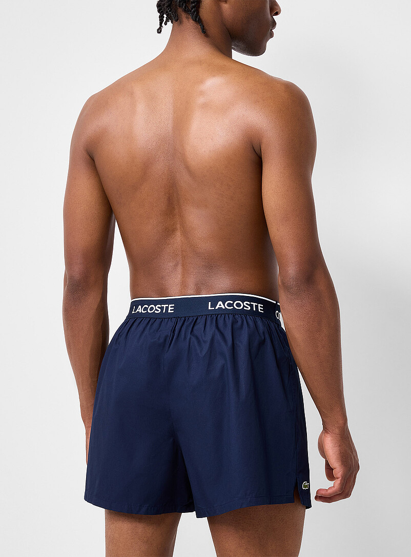 Lacoste Blue Blue hue poplin boxer Cotton for men