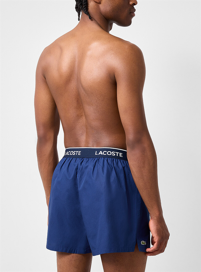 Lacoste Blue Blue hue poplin boxer Cotton for men