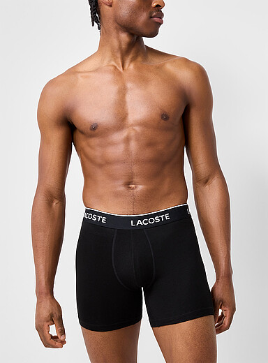 Le boxeur long color&eacute; taille noire 5 po Cotton Stretch