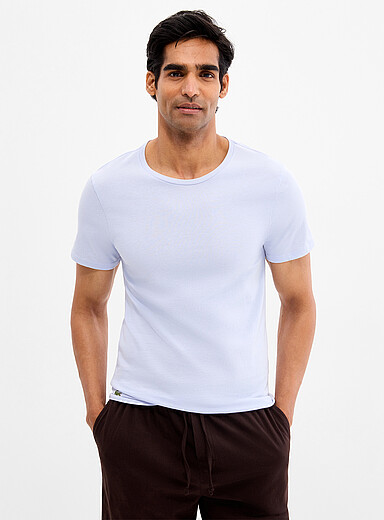 Lacoste Baby Blue Solid comfortable undershirt for men