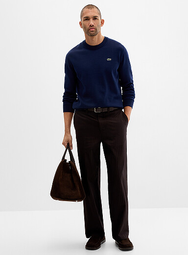 Le pantalon rayures ton sur ton <b>Coupe ample</b>