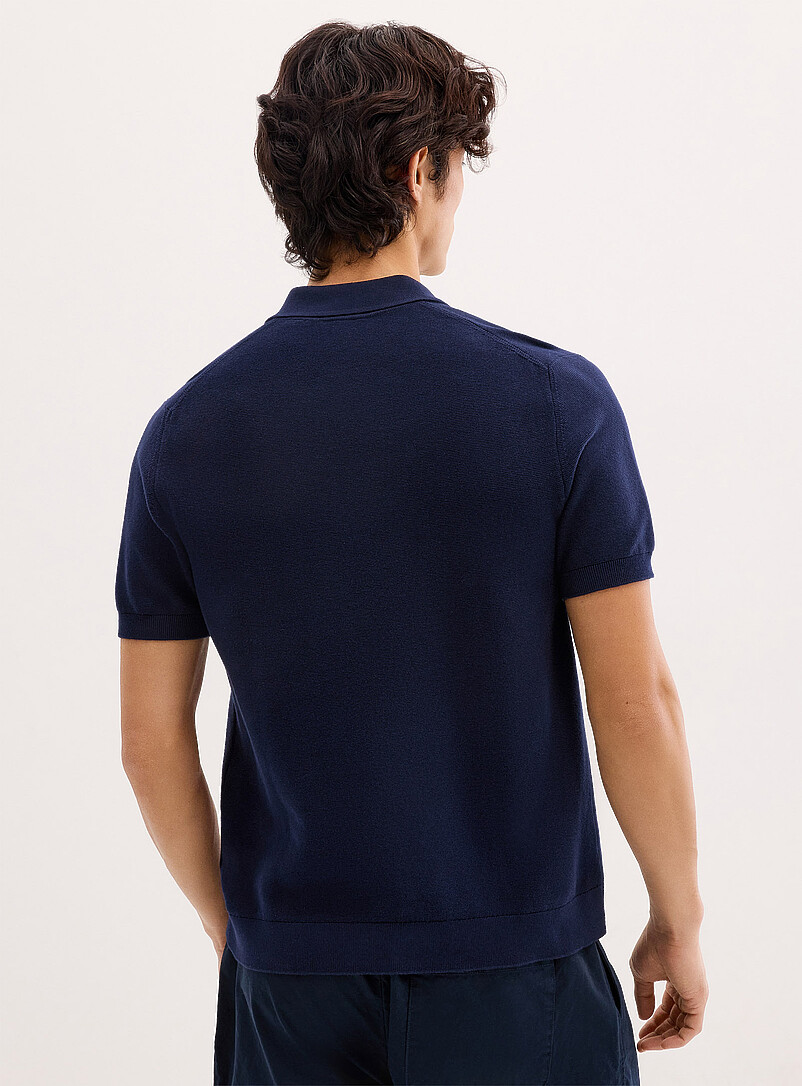 Lacoste: Le polo tricot textur&eacute; Bleu marine - Bleu nuit pour homme