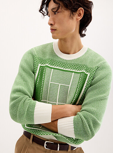Le chandail jacquard court de tennis