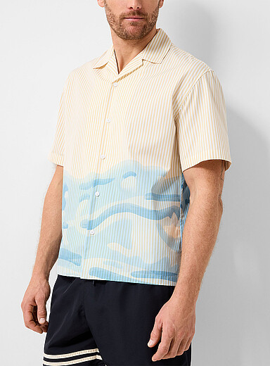 La chemise cabana ray&eacute;e peinte