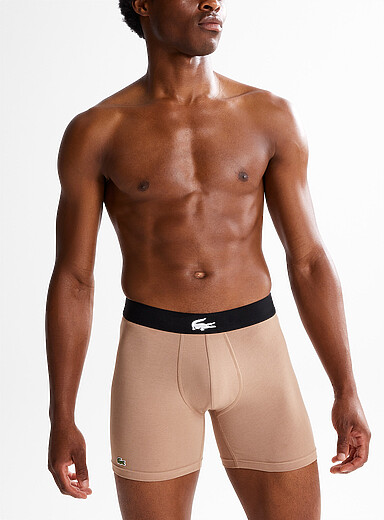 Lacoste Taupe 5" croc-logo boxer brief Cotton for men