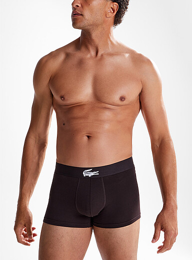 Lacoste: Le boxeur court tons neutres 3 po Chocolat - Espresso pour homme