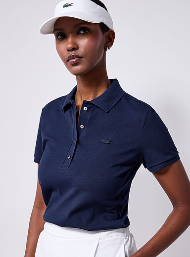 Lacoste: Le polo de sport jersey piqu&eacute; crocodile ton sur ton Bleu marine - Bleu nuit pour femme