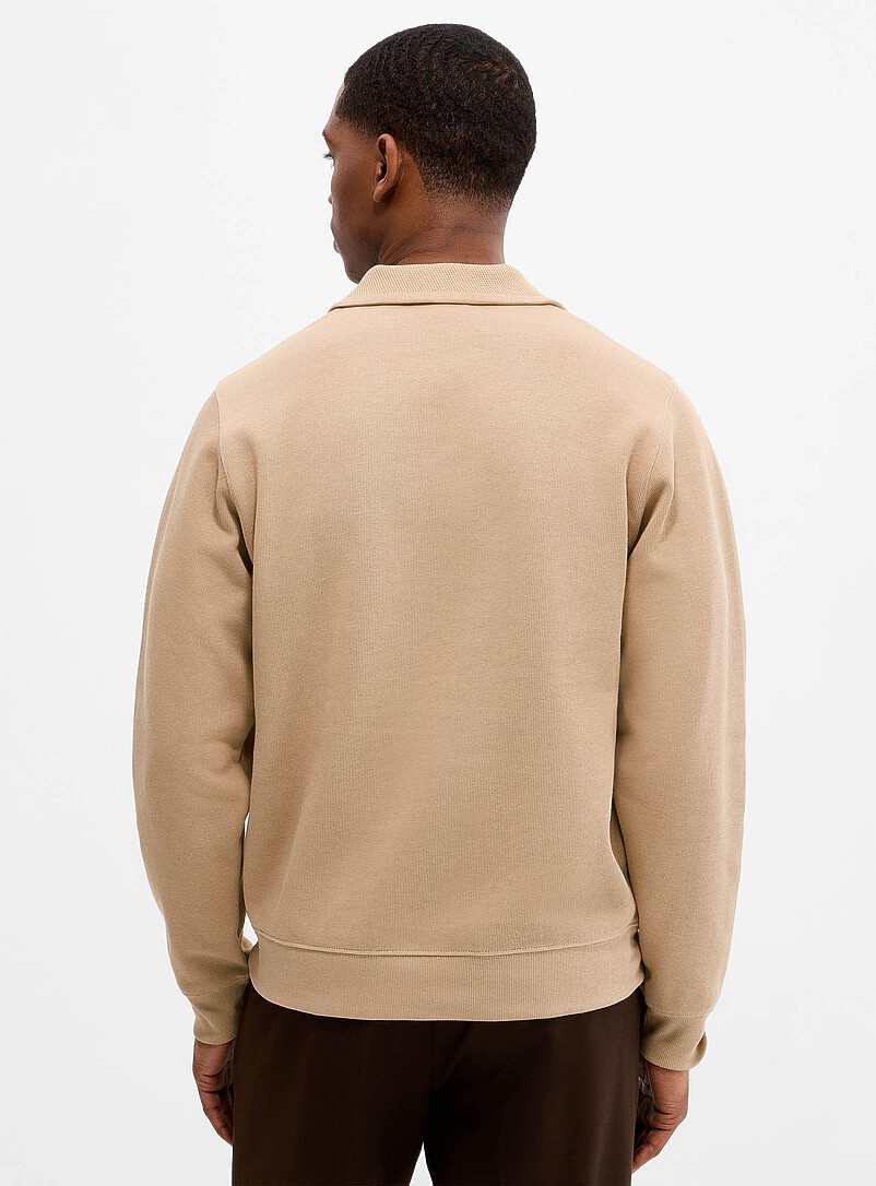 Lacoste: Le sweat col montant zipp&eacute; Bleu marine - Bleu nuit pour homme