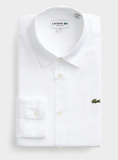 La chemise unie logo crocodile <b>Coupe r&eacute;guli&egrave;re</b>