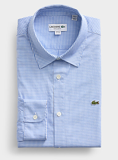 Lacoste: La chemise petit vichy <b>Coupe r&eacute;guli&egrave;re</b> Bleu p&acirc;le - Bleu ciel pour homme