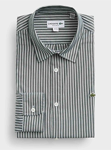 La chemise pur coton rayures doubles <b>Coupe r&eacute;guli&egrave;re</b>