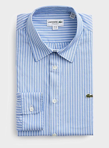 Dual-stripe pure cotton shirt <b>Regular fit</b>