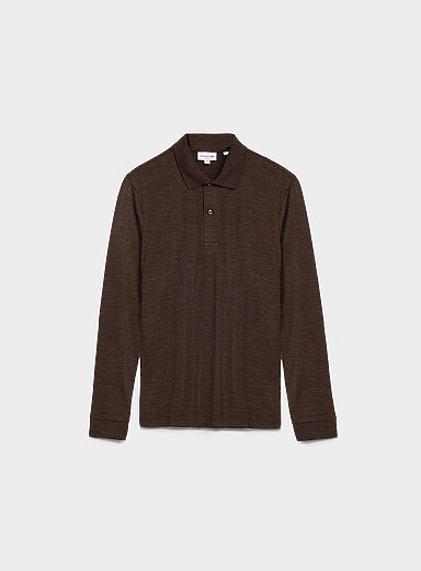 Lacoste Brown Heathered fine-knit polo for men