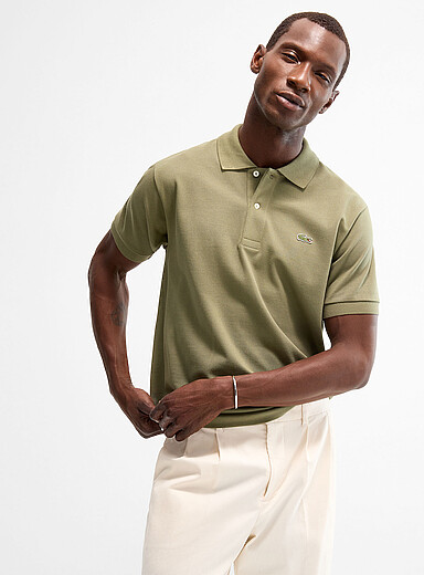 Lacoste Mossy Green Piqu&eacute; croc polo <b>Classic fit</b> for men