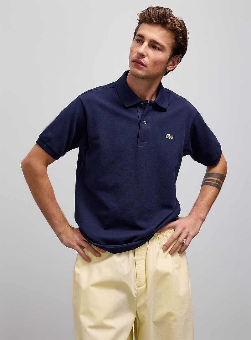 Lacoste: Le polo piqu&eacute; croco <b>Coupe classique</b> Noir pour homme