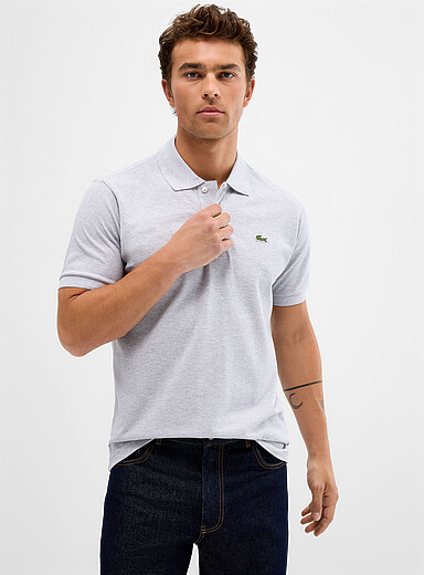 Lacoste Light Grey Piqu&eacute; croc polo <b>Classic fit</b> for men
