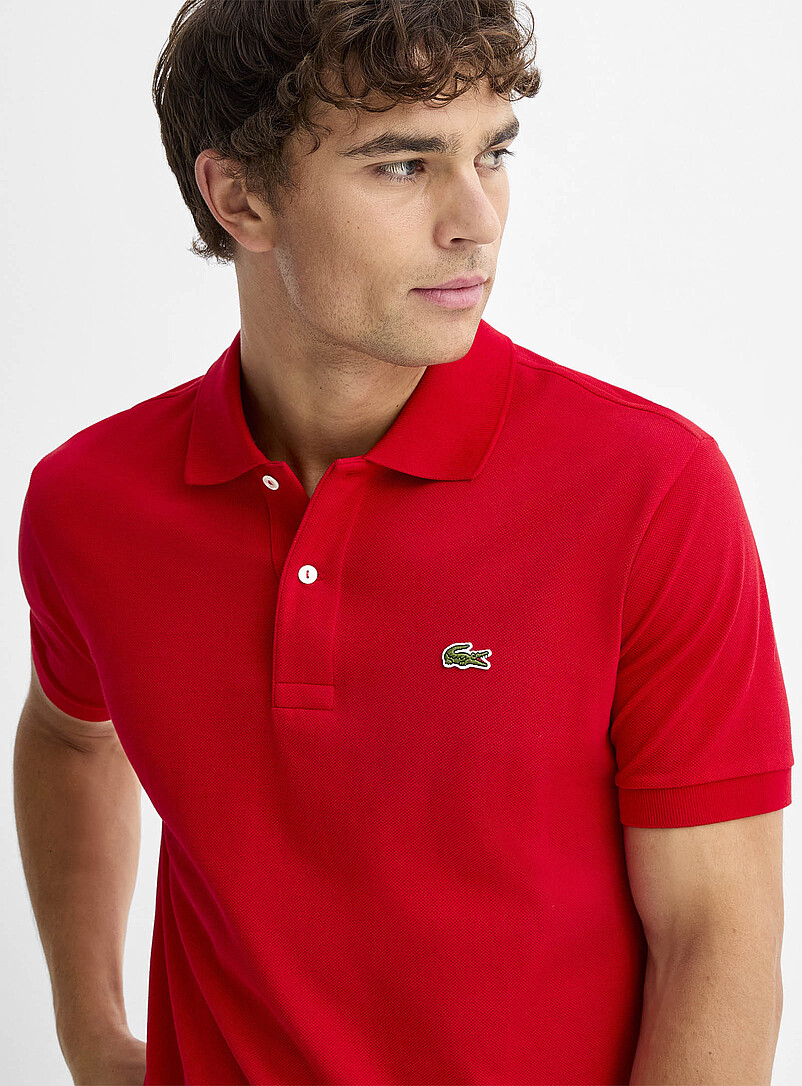 Lacoste Black Piqu&eacute; croc polo <b>Classic fit</b> for men