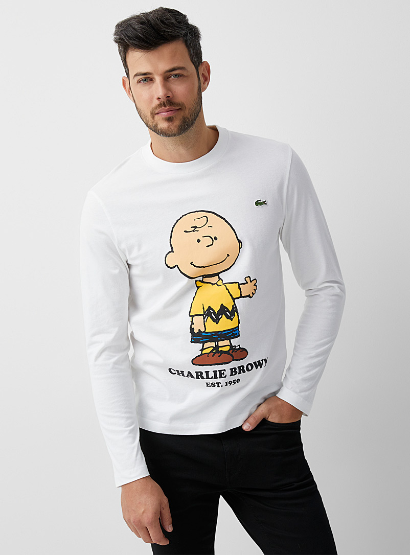 Lacoste: Le t-shirt Charlie Brown Blanc pour homme