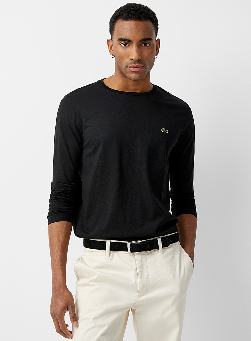 Lacoste Black Pima cotton croc T-shirt for men