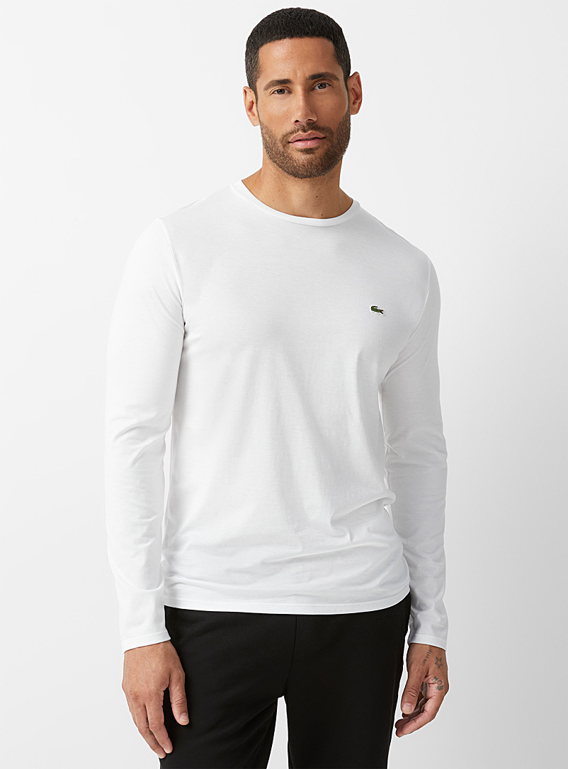 Lacoste: Le t-shirt croco coton pima Blanc pour homme