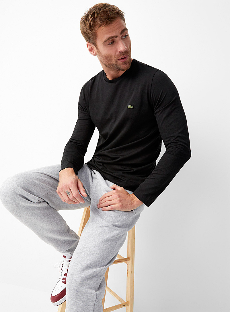 Lacoste Black Croc long-sleeve T-shirt for men