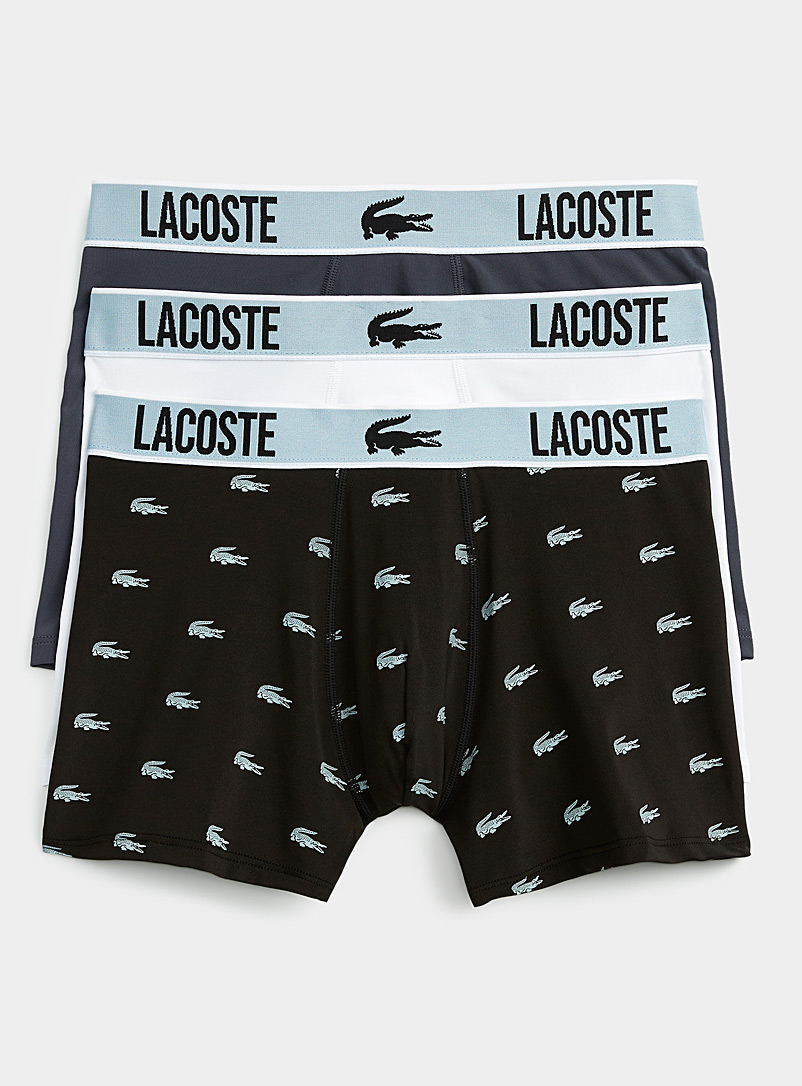 Lacoste Patterned Black Blue croco trunks 3-pack for men