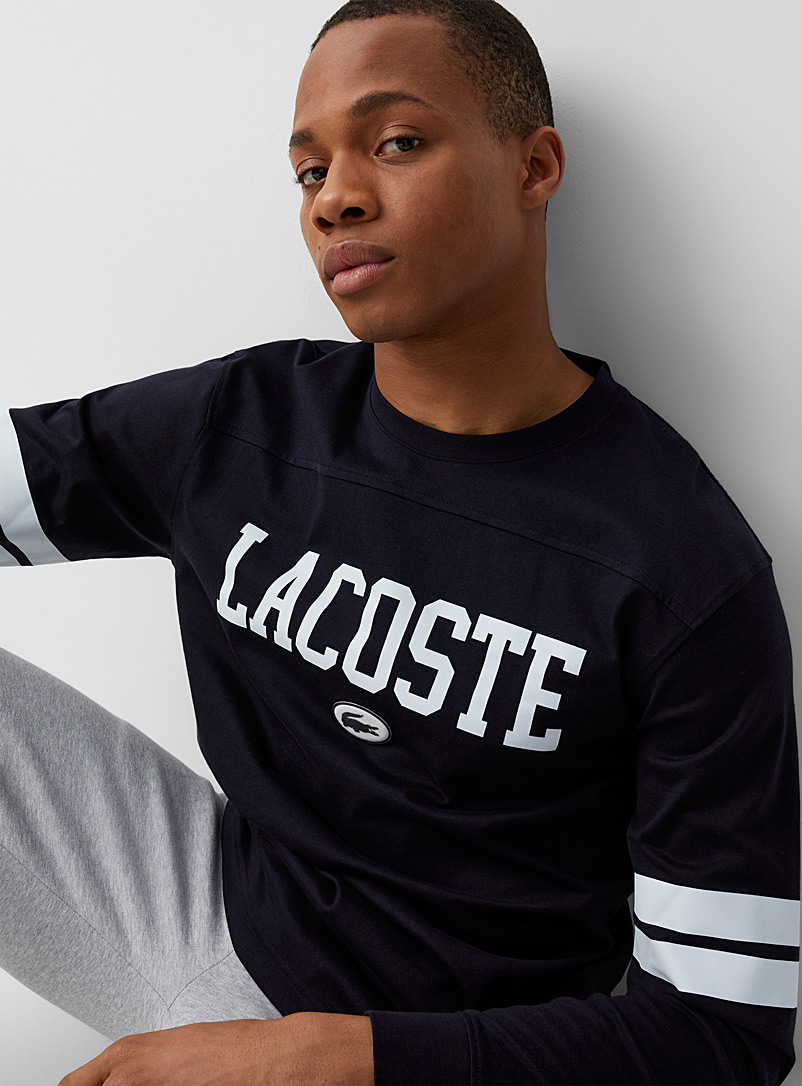 Lacoste Indigo/Dark Blue Logo athletic T-shirt for men