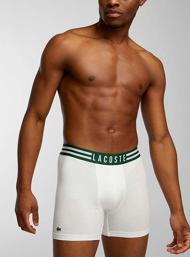Lacoste White Two-tone waist boxer brief for men