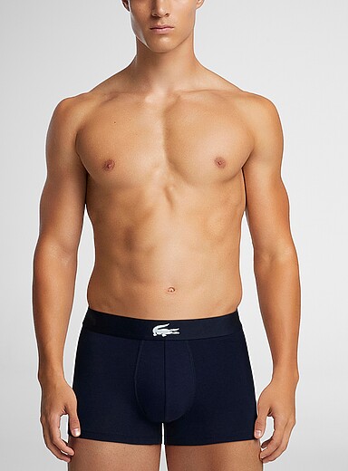 Lacoste Slate Blue 3" Signature croc trunk Cotton for men