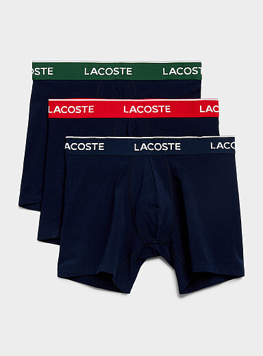 Les boxeurs longs confortables logo blanc 5 po Cotton Stretch Emballage de 3