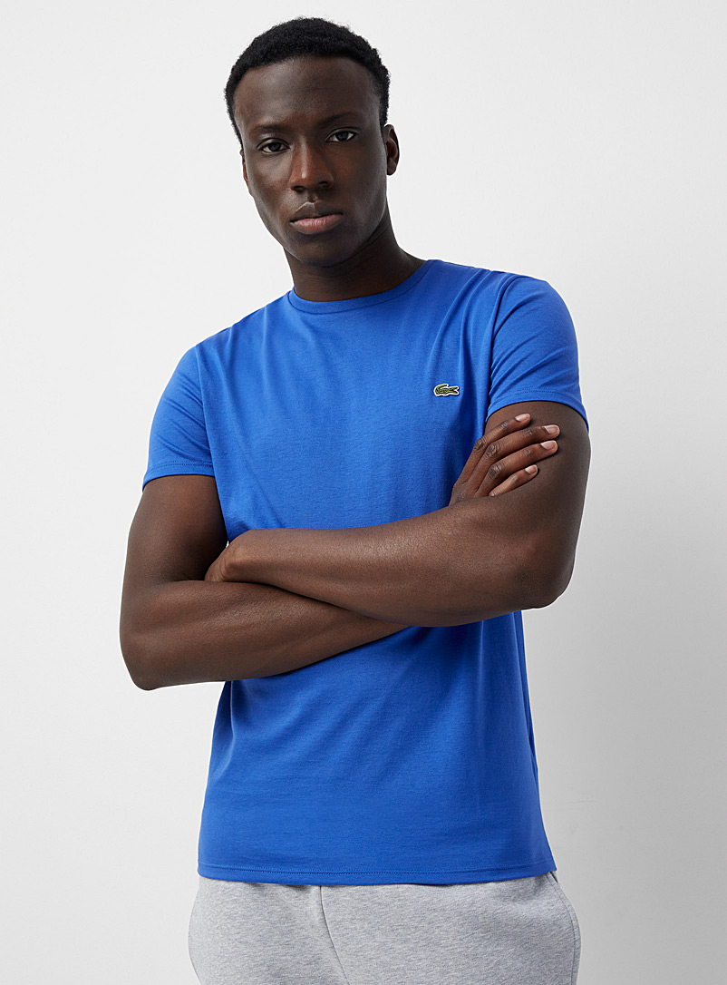 Lacoste: Le t-shirt col rond croco Bleu pour homme