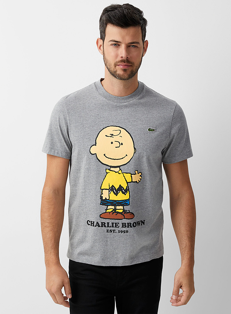 Lacoste: Le t-shirt Snoopy Gris pour homme