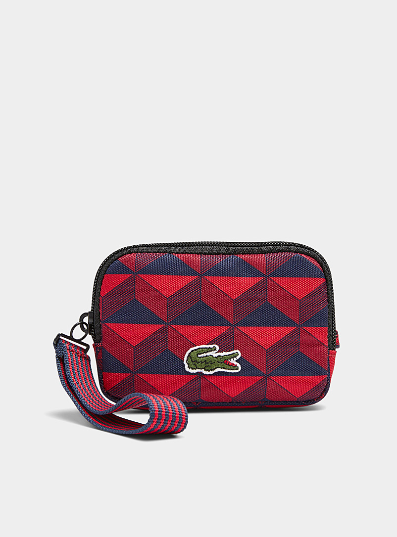 Lacoste Red Small patterned fabric wallet for men