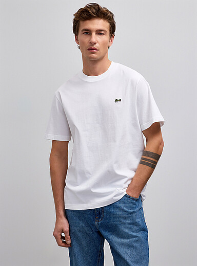 Le t-shirt uni logo croco