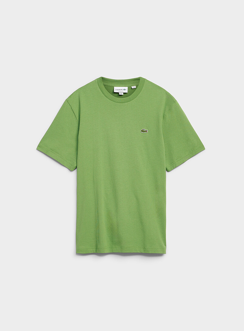 Lacoste: Le t-shirt uni logo croco Jaune tournesol pour homme