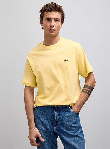 Le t-shirt uni logo croco