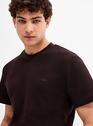Openwork dot knit T-shirt