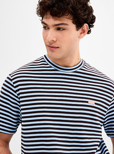 Twin-stripe knit T-shirt